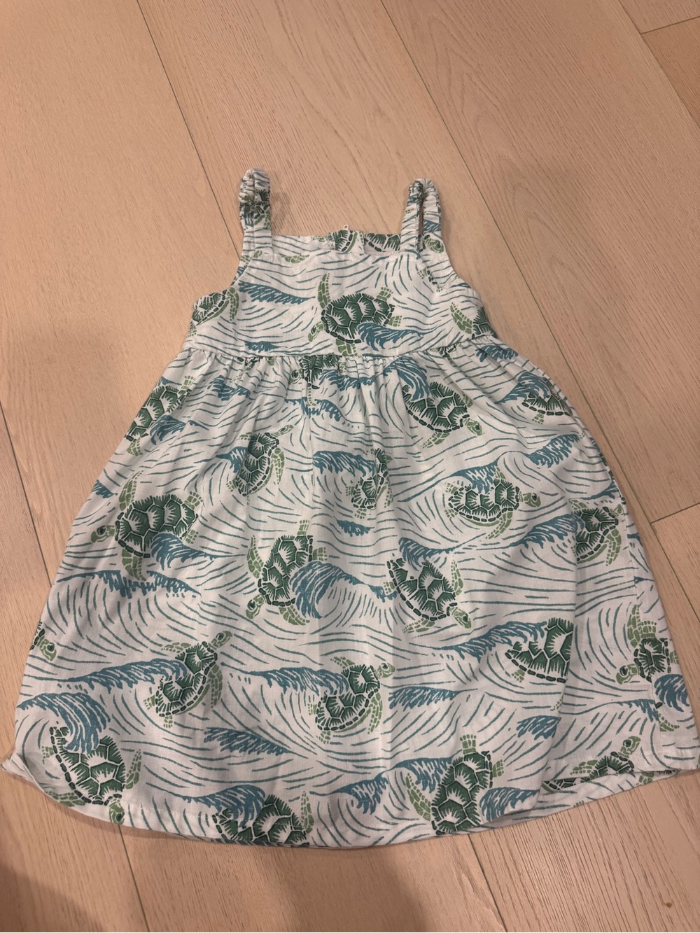 reyn spooner Green & Blue Honu Turtle Print Girls' Sundress | 2T